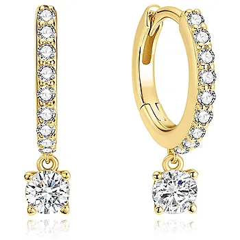 Øreringer i 925 forgylt sølv med zirkonia