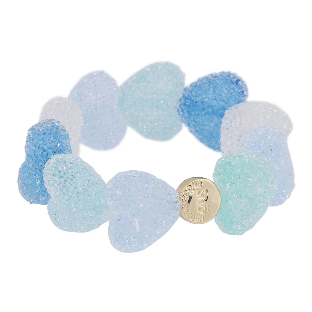 Snö of Sweden, Sugar Hearts armbånd med lyseblå hjerter