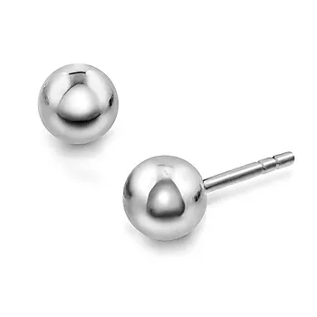 Øredobber i gull kule - Hvitt gull H:5 mm B:5 mm