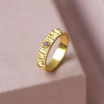 Bilde nummer 4 av Janne Formoe by Pan Jewelry, Ring i forgylt sølv med rosa zirkonia
