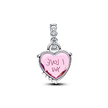 Bilde nummer 4 av Charms i 925 sølv med "I love you mom"