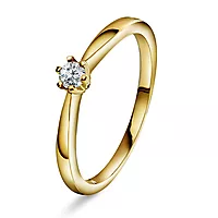 Olivia diamantring i 585 gult gull 0,10 ct