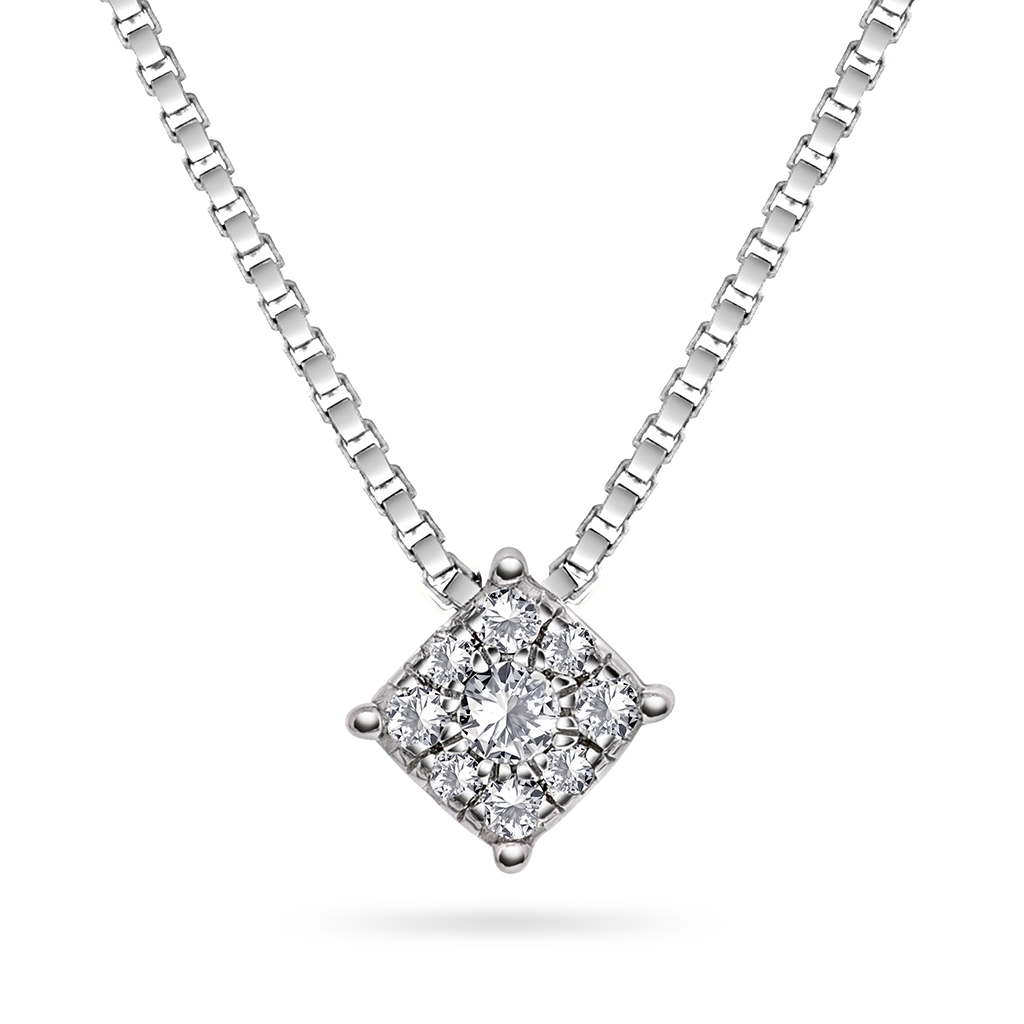 Line smykke i 375 hvitt gull med diamanter 0,12 ct