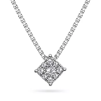 Line smykke i 375 hvitt gull med diamanter 0,12 ct