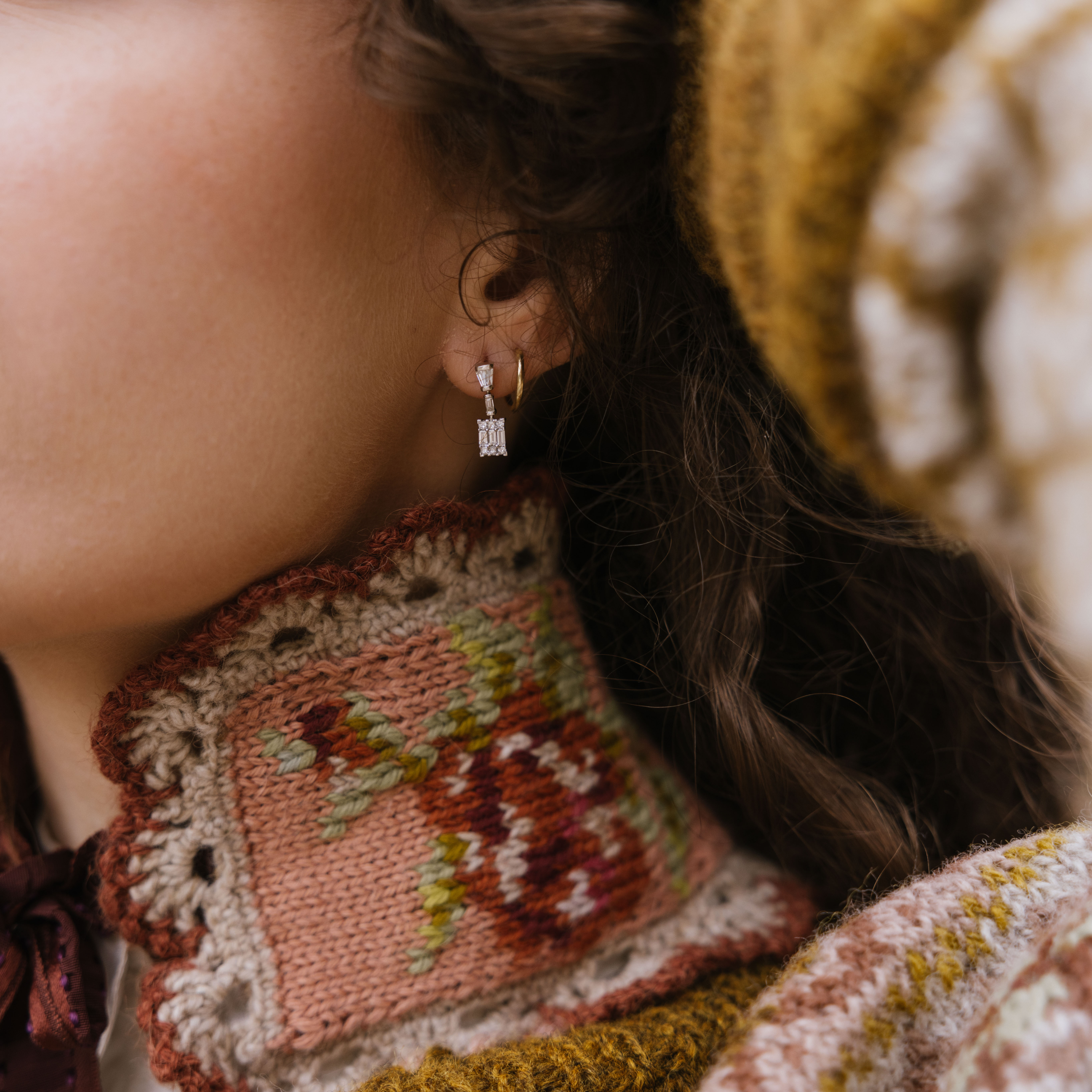 Bilde nummer 3 av Audrey, Øredobber i 585 gult gull med diamanter 0,50 ct