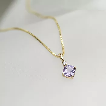 Bilde nummer 3 av Pan Jewelry, Anheng i 585 gult gull med zirkonia og ametyst