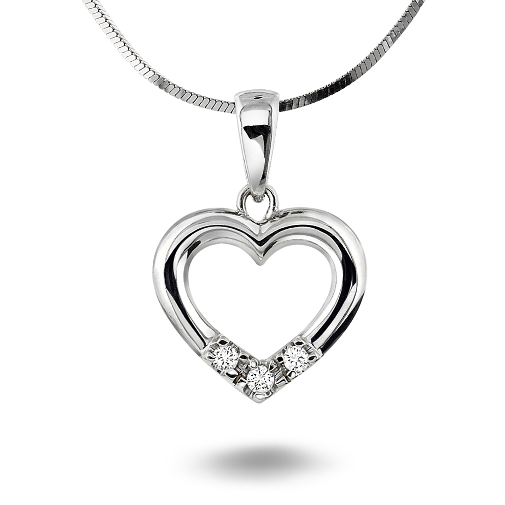 Pan Jewelry, Allianseanheng i 585 hvitt gull med diamanter 0,09 ct