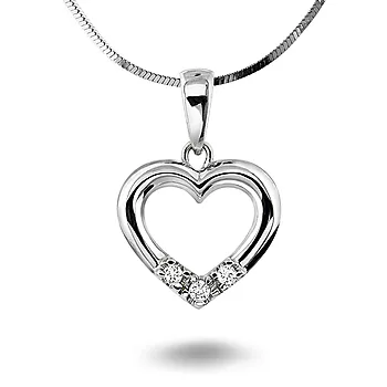 Pan Jewelry, Allianseanheng i 585 hvitt gull med diamanter 0,09 ct