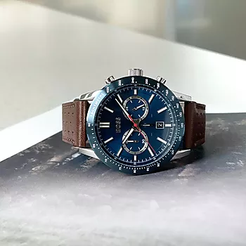 Bilde nummer 4 av Hugo Boss, Allure herreklokke i stål med brun skinnrem