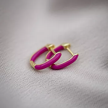Bilde nummer 2 av Pan Jewelry, Emanuella rosa øreringer i 925 forgylt sølv