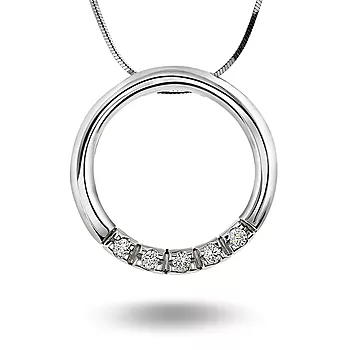 Pan Jewelry, Allianseanheng i 585 hvitt gull med diamanter 0,25 ct