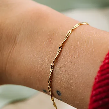 Bilde nummer 3 av Pan Jewelry, Singapore armbånd i 585 gult gull