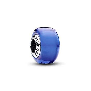 Pandora Moments, Charm i 925 sølv med blått muranoglass