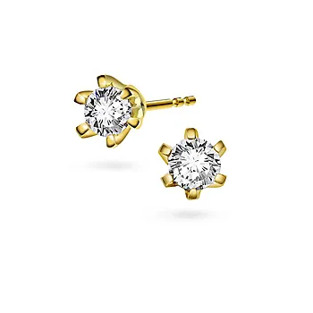 Vida diamantøredobber i 585 gult gull 0,20 ct