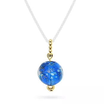 Pan Jewelry, Anheng i 925 forgylt sølv med blå glasskule