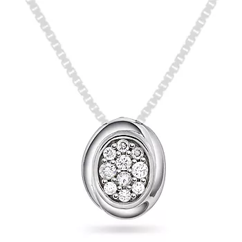 Pan Jewelry, Anheng i 585 hvitt gull med diamanter 0,15 ct