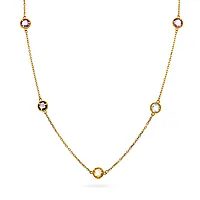 Kjede i 585 gult gull med fargede zirkonia