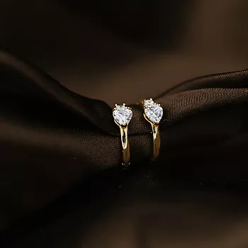 Bilde nummer 3 av Pan Jewelry, Øreringer i 585 gult gull med zirkonia