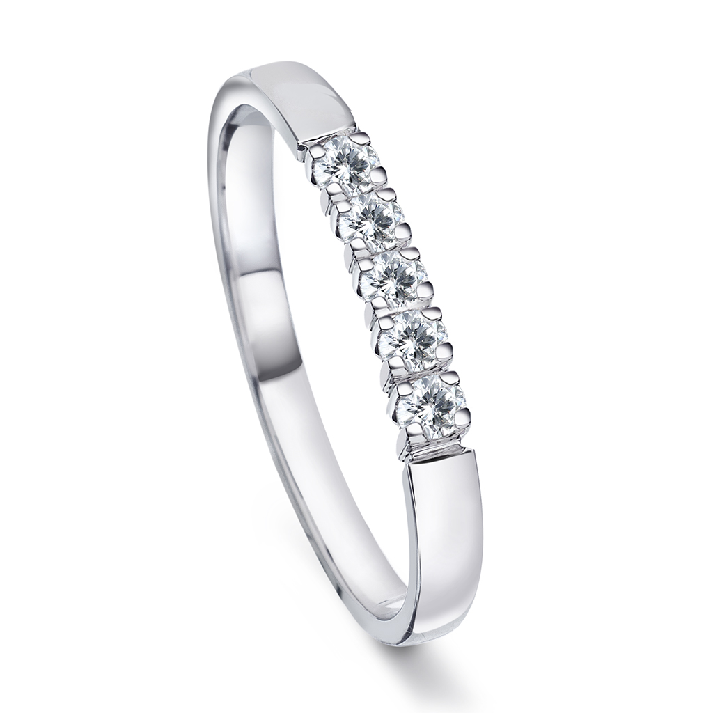 Pan Jewelry, Angelica alliansering i 585 hvitt gull med diamanter 0,25 ct WSI