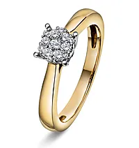Aimee diamantring i 375 gult gull 0,25 ct