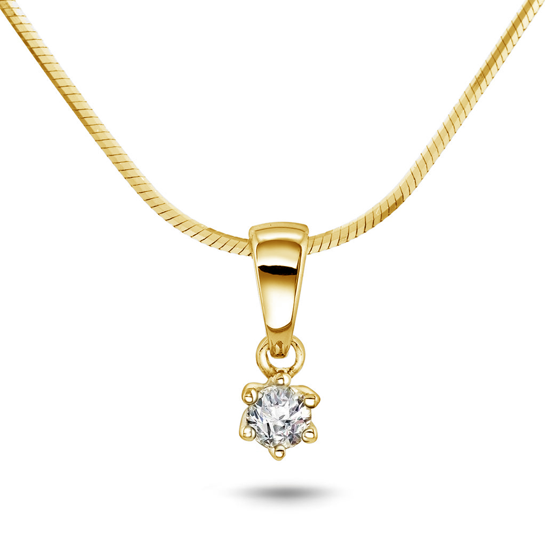 Pan Jewelry, Ingrid enstensanheng i 585 gult gull 0,10 ct
