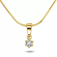 Pan Jewelry, Ingrid enstensanheng i 585 gult gull 0,10 ct
