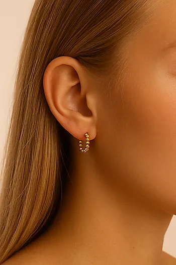 Bilde nummer 2 av Bennet øreringer i forgylt messing