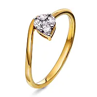 Diamantring i 585 gult gull 0,15 ct