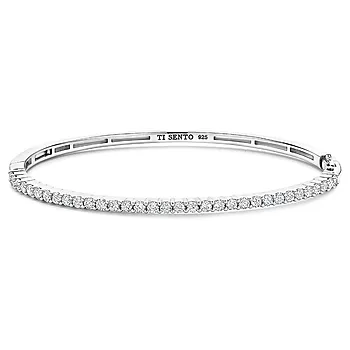 Armring i 925 sølv med zirkonia