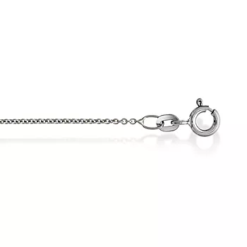 Pan Jewelry, Rund anker veneziansk kjede i 585 hvitt gull 1,1 mm, 40-50 cm