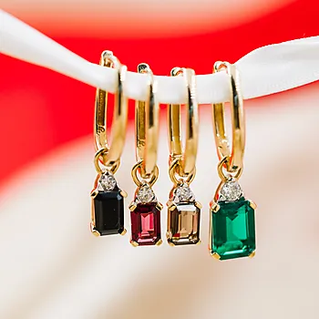 Bilde nummer 3 av Michelle diamantøreringer i 585 gult gull 0,08 ct med røykkvarts