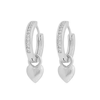 Cute øreringer i messing med hjerte