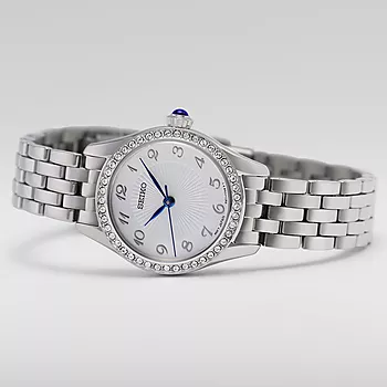 Bilde nummer 2 av Seiko, Basic dameklokke med stållenke og Swarovski krystaller
