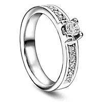 Giftering i 585 hvitt gull med diamanter 0,40 CT | 4 mm bredde