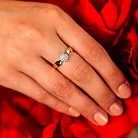 Bilde nummer 3 av Rose diamantring 375 gult gull 0,15 ct