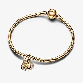 Bilde nummer 3 av Pandora Moments, Charms i 925 forgylt sølv med monstera blad