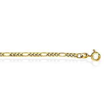 Pan Jewelry, Figaro kjede i forgylt 925 sølv 2,8 mm, 60 cm