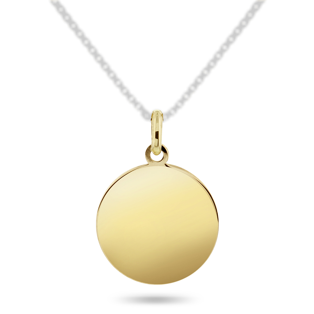 Pan Jewelry, Anheng i 585 gult gull med rund graveringsplate