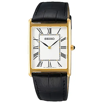 Seiko, Basic herreklokke med sort skinnrem