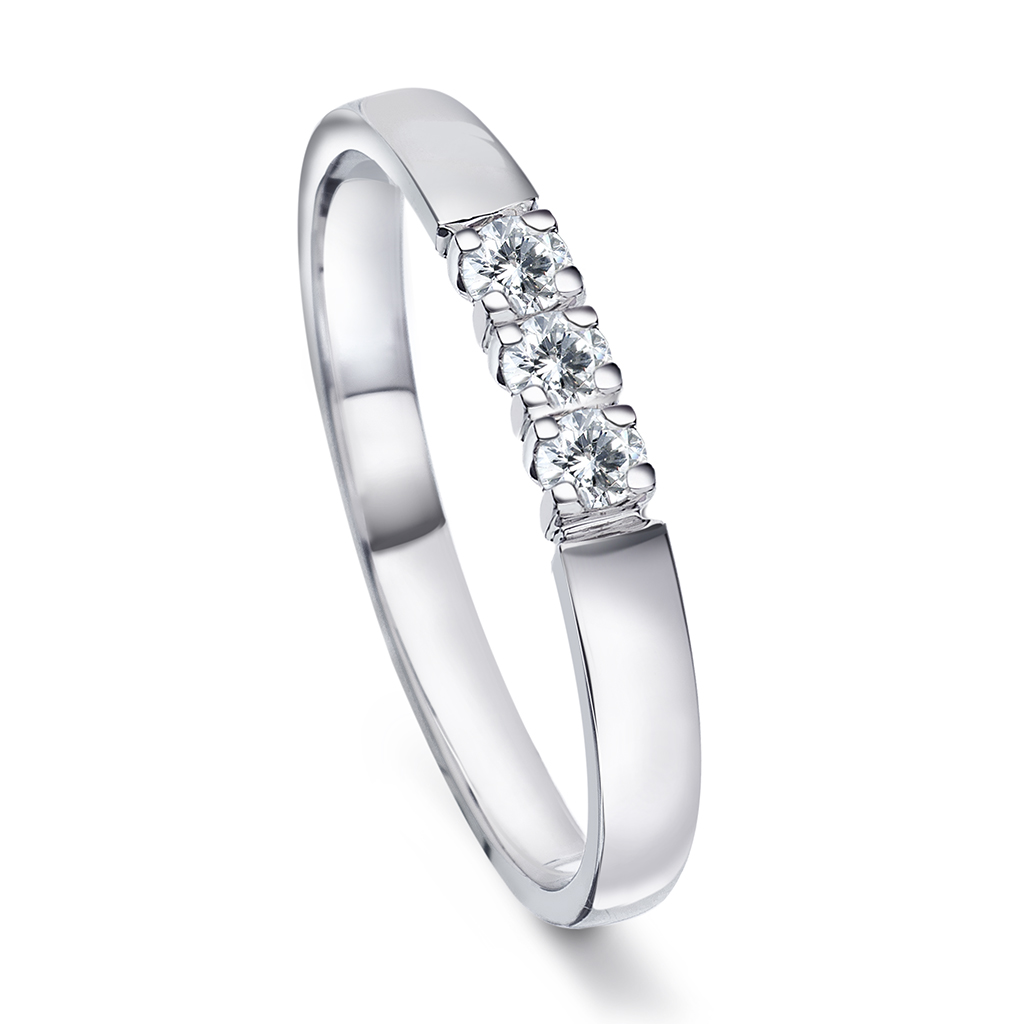 Pan Jewelry, Angelica alliansering i 585 hvitt gull med diamanter 0,30 ct WSI