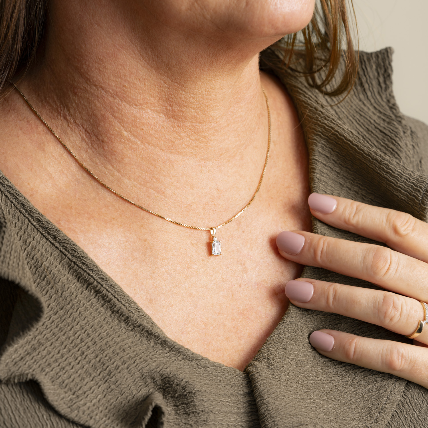 Bilde nummer 2 av Pan Jewelry, Anheng i 585 gult gull med glassten og zirkonia