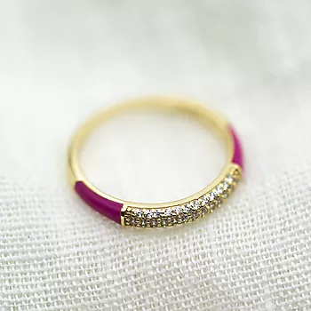 Bilde nummer 2 av Pan Jewelry, Emanuella ring i 925 forgylt sølv med zirkonia