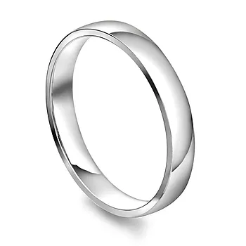 Giftering i 375 hvitt gull | 3,5 mm bredde