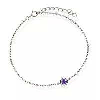 Pan Jewelry, Armbånd i 925 sølv med lilla zirkonia