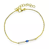 Pan Jewelry, Armbånd i forgylt 925 sølv med blå zirkonia