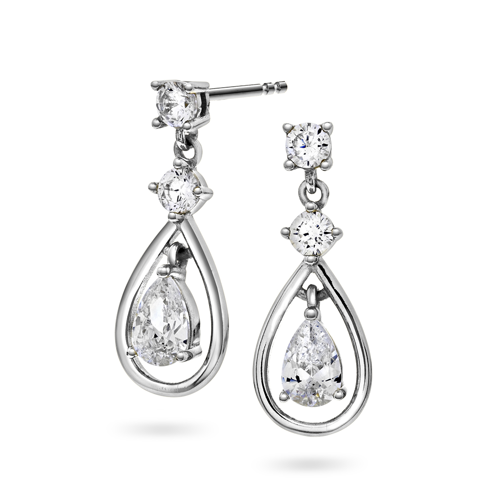 Pan Jewelry, Øredobber i 925 sølv med zirkonia