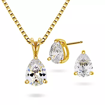 Pan Jewelry, Smykkesett i 925 sølv med zirkonia