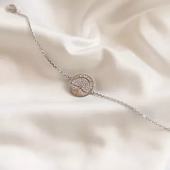 Bilde nummer 3 av Pan Jewelry, Armbånd i 925 sølv med hvite zirkonia og teksten “Alt blir bra”