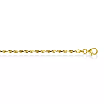 Pan Jewelry, Tvunnet kjede i forgylt 925 sølv 2,7 mm, 50 cm