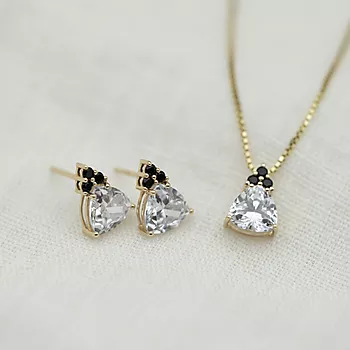Bilde nummer 4 av Pan Jewelry, Øredobber i 585 gult gull med sort nano glasssten og zirkonia